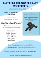 Locandina per la presentazione del libro al Castello di Casale